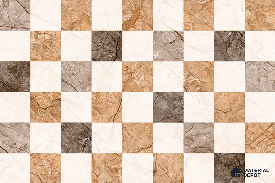 TL 01900 D Brown & Beige Highlighter 2 18 x 12 inch Glossy Finish Ceramic Wall Tile - 6 mm