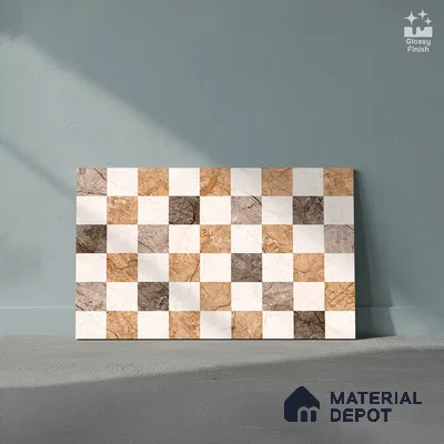 TL 01900 D Brown & Beige Highlighter 2 18 x 12 inch Glossy Finish Ceramic Wall Tile - 6 mm