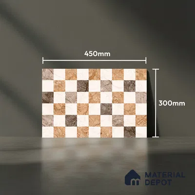 TL 01900 D Brown & Beige Highlighter 2 18 x 12 inch Glossy Finish Ceramic Wall Tile - 6 mm