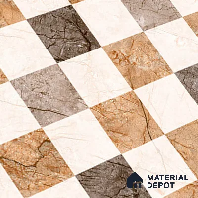TL 01900 D Brown & Beige Highlighter 2 18 x 12 inch Glossy Finish Ceramic Wall Tile - 6 mm