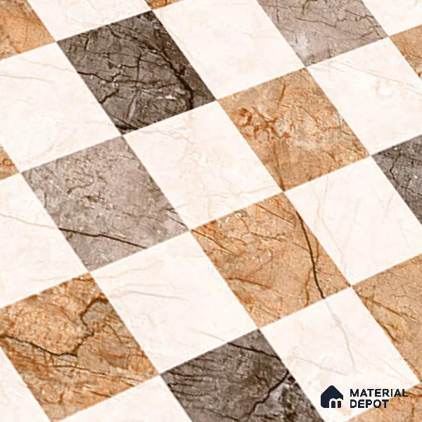 TL 01900 D Brown & Beige Highlighter 2 18 x 12 inch Glossy Finish Ceramic Wall Tile - 6 mm