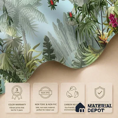 Colorful Tropical Theme Jhurmut Wallpapers, Customised Indrani Series Handmade Tropical Design (Customised Size Wallpaper )