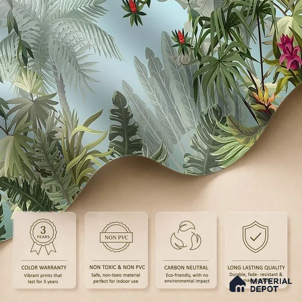 Colorful Tropical Theme Jhurmut Wallpapers, Customised Indrani Series Handmade Tropical Design (Customised Size Wallpaper )