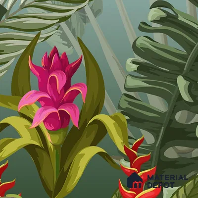 Colorful Tropical Theme Jhurmut Wallpapers, Customised Indrani Series Handmade Tropical Design (Customised Size Wallpaper )