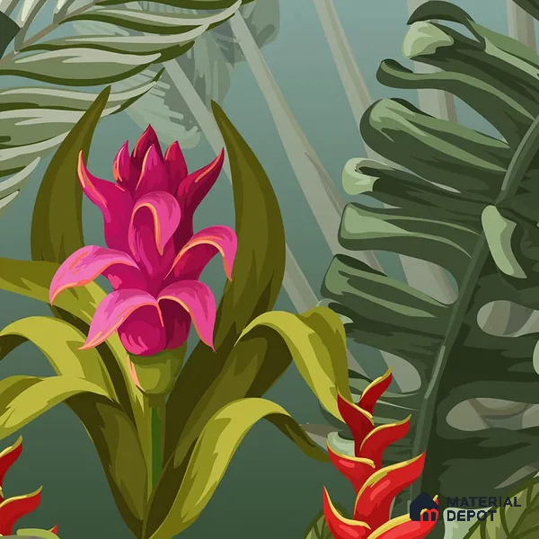Colorful Tropical Theme Jhurmut Wallpapers, Customised Indrani Series Handmade Tropical Design (Customised Size Wallpaper )