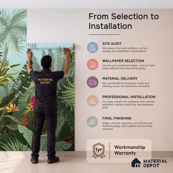 Colorful Tropical Theme Jhurmut Wallpapers, Customised Indrani Series Handmade Tropical Design (Customised Size Wallpaper )