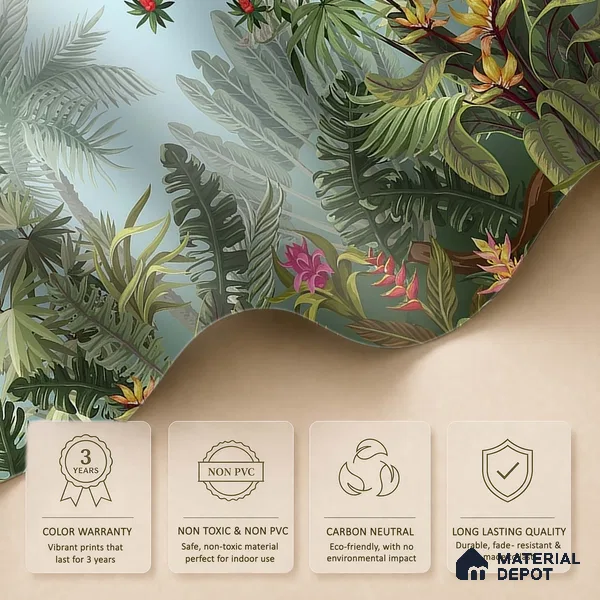 701311 - Colorful Tropical Theme Jhurmut Wallpapers, Customised Indrani Series Soft Feel Tropical Design (Customised Size Wallpaper )