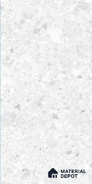 Marble Floor & Wall Tile | TL 02577 Concrete Bianco 4 ft x 2 ft Glossy Finish Random Design Vitrified Tile - 9 mm | Suitable For Living Room, Bedroom, Kitchen (Sample)