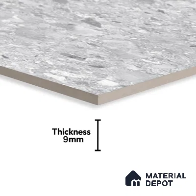 Marble Floor & Wall Tile | TL 02578 Concrete Gris 4 ft x 2 ft Glossy Finish Random Design Vitrified Tile - 9 mm | Suitable For Living Room, Bedroom, Kitchen (Sample)