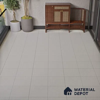 Budget Friendly Plain Look Value for Money Parking Cool Grey Floor Tile 16 x 16 inch | TL 00593 | Vitrified Matte Finish Tile - 12 mm | Suitable For Parking, Outdoor, Balcony & Terrace | Pattern Alignment May Vary | 2-3 mm Spacer is Mandatory
