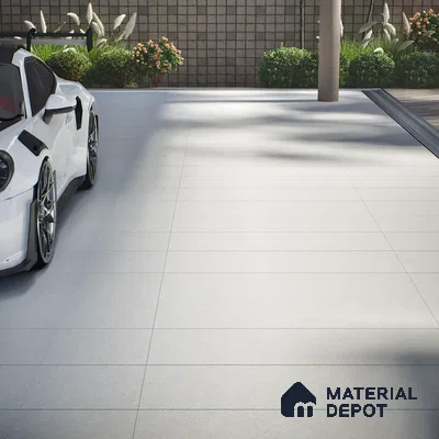 Budget Friendly Plain Look Value for Money Parking Cool Grey Floor Tile 16 x 16 inch | TL 00593 | Vitrified Matte Finish Tile - 12 mm | Suitable For Parking, Outdoor, Balcony & Terrace | Pattern Alignment May Vary | 2-3 mm Spacer is Mandatory