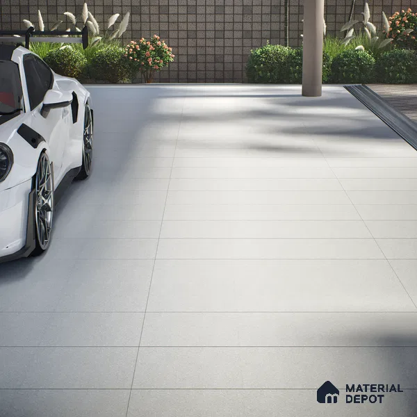 Budget Friendly Plain Look Value for Money Parking Cool Grey Floor Tile 16 x 16 inch | TL 00593 | Vitrified Matte Finish Tile - 12 mm | Suitable For Parking, Outdoor, Balcony & Terrace | Pattern Alignment May Vary | 2-3 mm Spacer is Mandatory