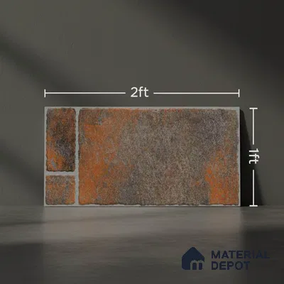 TL 00062 A Copper Brown 2 ft x 1 ft Matte Finish Stone Vitrified Parking Floor Tile - 12 mm