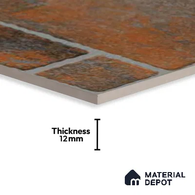 TL 00062 A Copper Brown 2 ft x 1 ft Matte Finish Stone Vitrified Parking Floor Tile - 12 mm