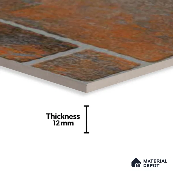 TL 00062 A Copper Brown 2 ft x 1 ft Matte Finish Stone Vitrified Parking Floor Tile - 12 mm