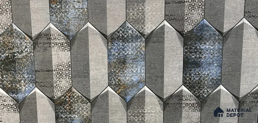 Kitchen Wall Tile TL 05393 B Bistro Altai Grey Highlighter 2 ft x 1 ft Ceramic Matte Finish - 9 mm | Suitable For Kitchen, Bathroom Walls and Backsplashes (Sample)