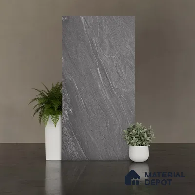 Stone Floor & Wall Tile TL 04447 Corten Cappuccino 4 ft x 2 ft Digital Punch Matte Finish Vitrified Tile - 9 mm | 4 Random Design | Suitable For Living Room, Bedroom, Bathroom (Sample)