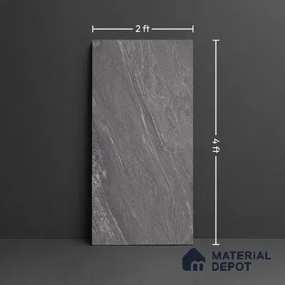 Stone Floor & Wall Tile TL 04447 Corten Cappuccino 4 ft x 2 ft Digital Punch Matte Finish Vitrified Tile - 9 mm | 4 Random Design | Suitable For Living Room, Bedroom, Bathroom (Sample)