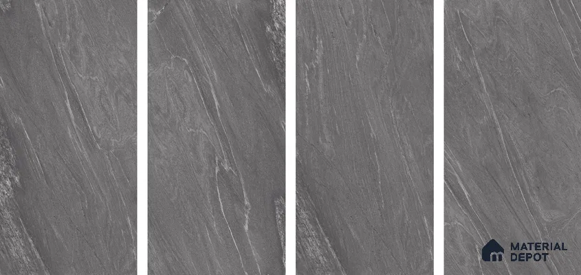 Stone Floor & Wall Tile TL 04447 Corten Cappuccino 4 ft x 2 ft Digital Punch Matte Finish Vitrified Tile - 9 mm | 4 Random Design | Suitable For Living Room, Bedroom, Bathroom (Sample)