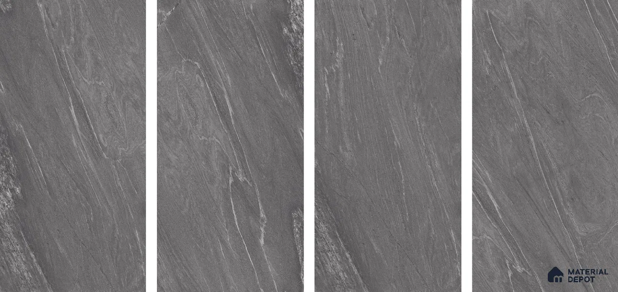 Stone Floor & Wall Tile TL 04447 Corten Cappuccino 4 ft x 2 ft Digital Punch Matte Finish Vitrified Tile - 9 mm | 4 Random Design | Suitable For Living Room, Bedroom, Bathroom (Sample)