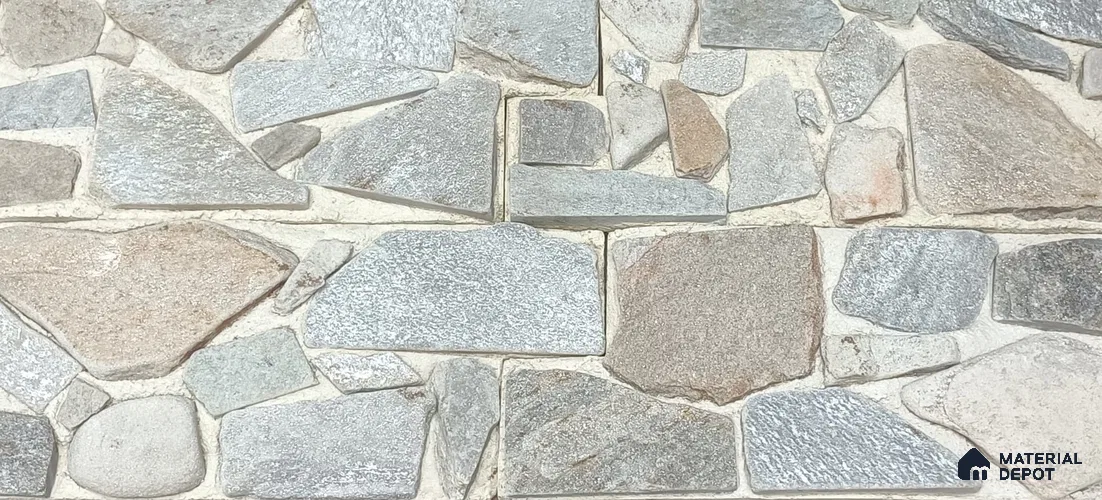WL 00174 Cortica Silver 457 x 203 mm Natural Stone Wall Cladding | Stone is a Natural Product, Please Expect Variation in Shades