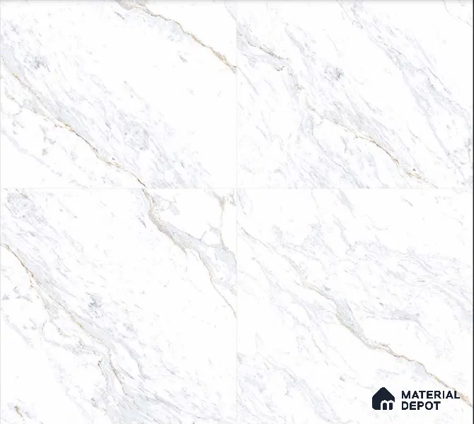 TL 03648 Polar White 600x600 mm Carving Finish White Color Tile (Sample)