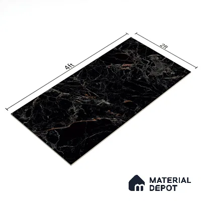 TL 00951 Costa Black 1200x600 mm High Gloss Finish Vitrified Wall & Floor Tile - 9 mm