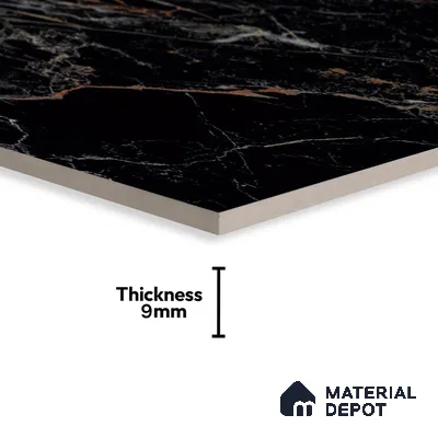 TL 00951 Costa Black 1200x600 mm High Gloss Finish Vitrified Wall & Floor Tile - 9 mm