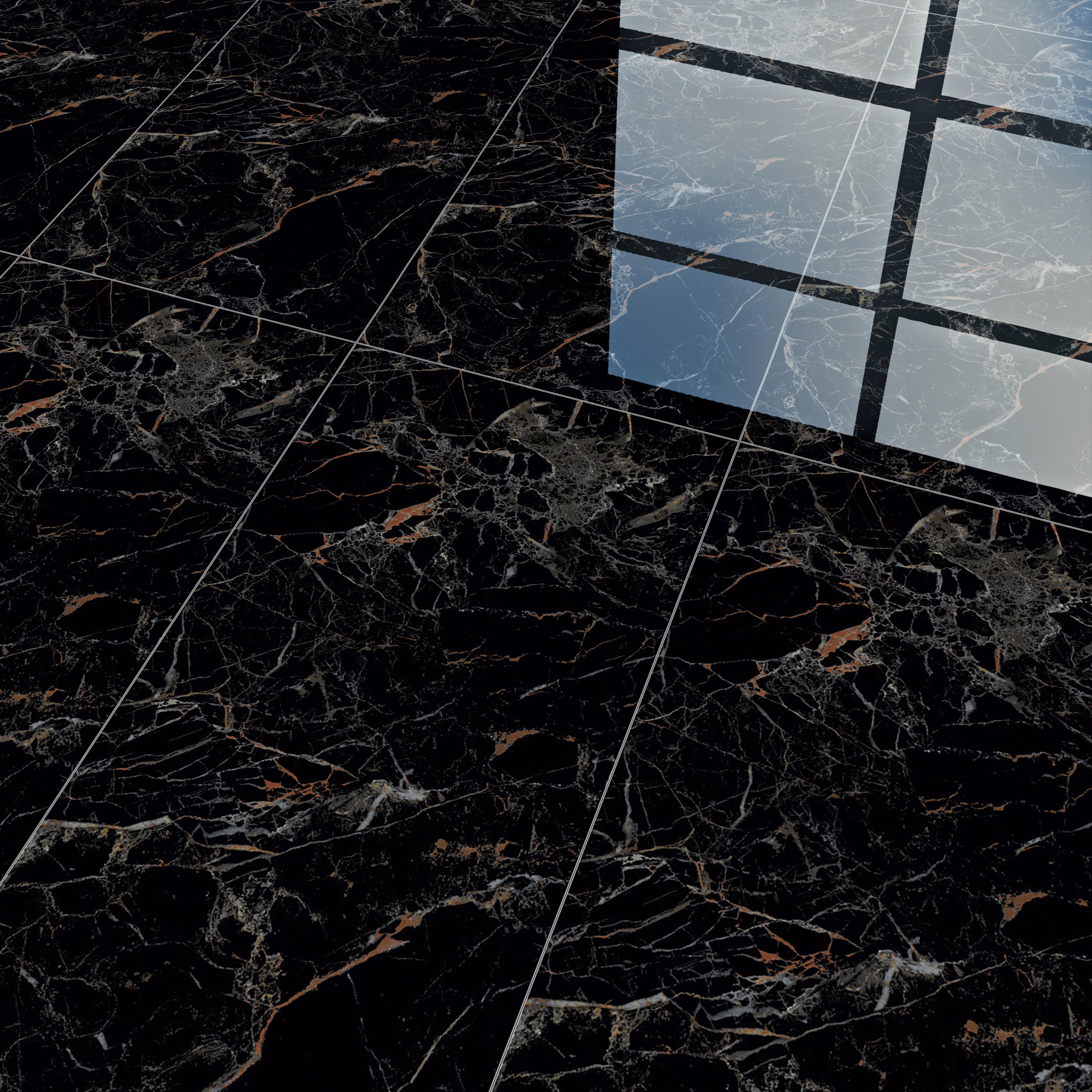 TL 00951 Costa Black 1200x600 mm High Gloss Finish Vitrified Wall & Floor Tile - 9 mm