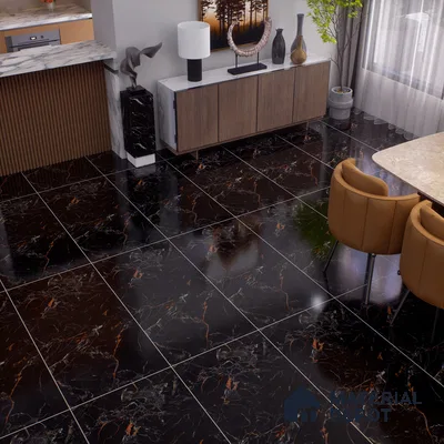 TL 00951 Costa Black 1200x600 mm High Gloss Finish Vitrified Wall & Floor Tile - 9 mm