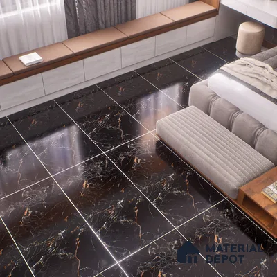 TL 00951 Costa Black 1200x600 mm High Gloss Finish Vitrified Wall & Floor Tile - 9 mm