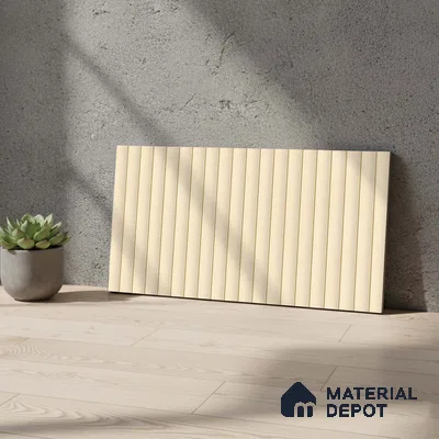 Faux Subway Wall Tile TL 05769 Costa Fluted 600 x 300 mm Ceramic Tile - 9 mm | Please Expect a Slight Variation of Pattern
