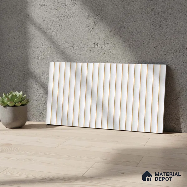Faux Subway Wall Tile TL 05770 B Costa Glue Milky 600x300 mm Matte Finish Tile - 9 mm | Please Expect a Slight Variation of Pattern (Sample)