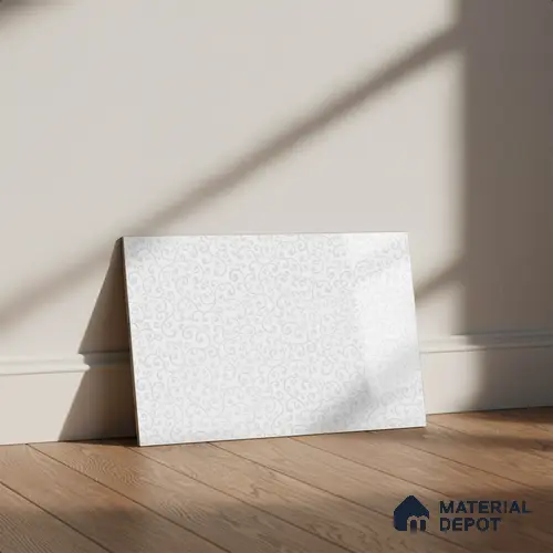 Patterned Wall Tile TL 01832 Cotton White 18 x 12 inch Glossy Finish Digital Ceramic Tile - 7 mm