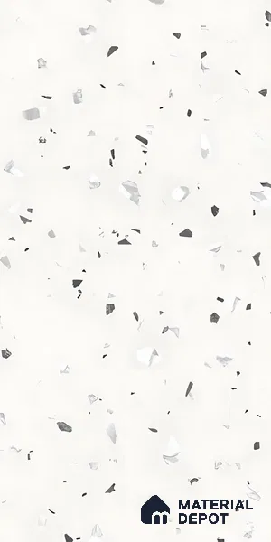 Terrazzo Floor & Wall Tile | TL 01076 Cotton White | 4 ft x 2 ft Matte Finish Vitrified Tile - 9 mm | Suitable For Living Room, Bedroom, Bathroom