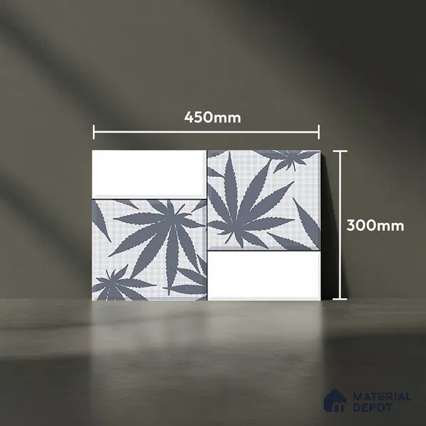 TL 01919 B Black & Blue Highlighter 18 x 12 inch Glossy Finish Ceramic Wall Tile - 6 mm
