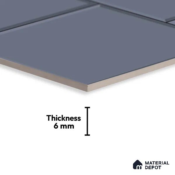 TL 01919 C Ash Grey Dark 18 x 12 inch Glossy Finish Ceramic Wall Tile - 6 mm