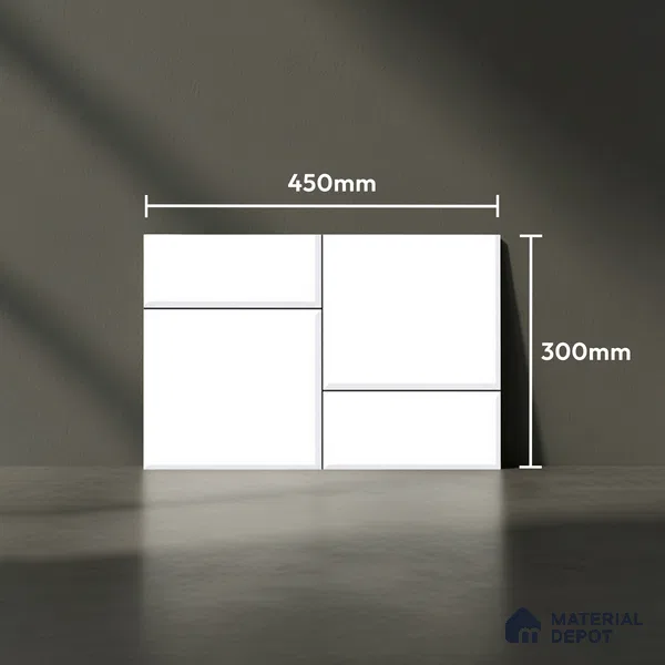 TL 01919 A Cotton White Light 18 x 12 inch Glossy Finish Ceramic Wall Tile - 6 mm