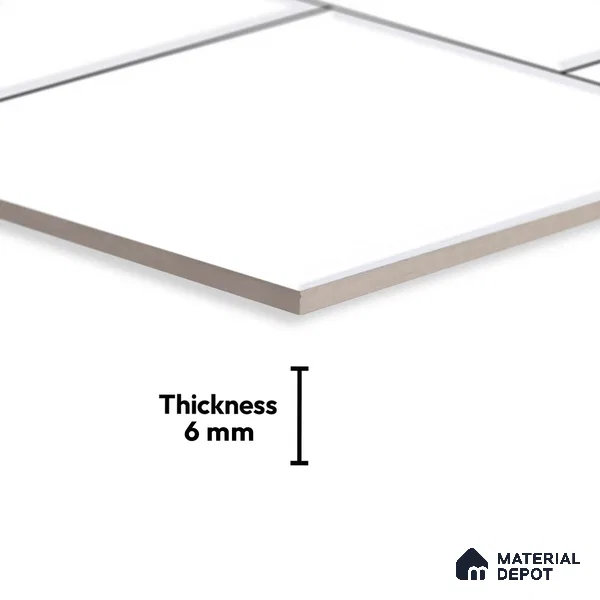 TL 01919 A Cotton White Light 18 x 12 inch Glossy Finish Ceramic Wall Tile - 6 mm