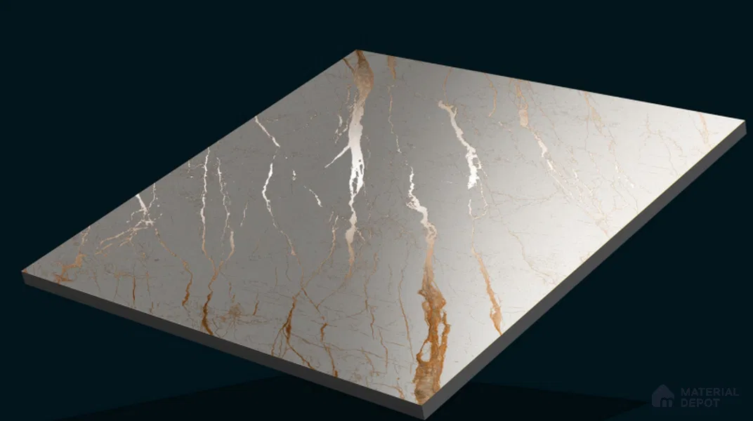TL 02262 B Alabaster Beige 2 ft x 2 ft Matte Finish Carving Vitrified Floor & Wall Tile - 9.5 mm