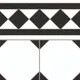 Moroccan Carpet Floor Tile TL 00202 B Border Monochrome 1 ft x 1 ft Matte Finish Ceramic Tile - 9 mm | Suitable For Living Room, Kitchen, Dining Area | Please Expect a Slight Variation of Pattern | Image 02