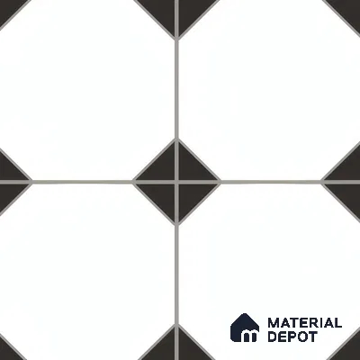 Moroccan Carpet Wall & Floor Tile TL 00202 C Centre Monochrome 1 ft x 1 ft Matte Finish Ceramic Tile - 9 mm | Suitable For Living Room, Kitchen, Bathroom | Please Expect a Slight Variation of Pattern
