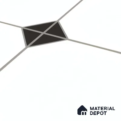 Moroccan Carpet Wall & Floor Tile TL 00202 C Centre Monochrome 1 ft x 1 ft Matte Finish Ceramic Tile - 9 mm | Suitable For Living Room, Kitchen, Bathroom | Please Expect a Slight Variation of Pattern