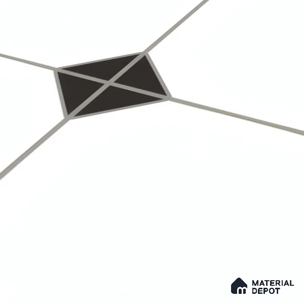 Moroccan Carpet Wall & Floor Tile TL 00202 C Centre Monochrome 1 ft x 1 ft Matte Finish Ceramic Tile - 9 mm | Suitable For Living Room, Kitchen, Bathroom | Please Expect a Slight Variation of Pattern