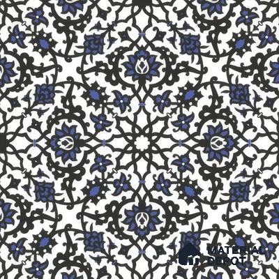 Moroccan Carpet Wall & Floor Tile TL 00203 C Centre Blue 1 ft x 1 ft Matte Finish Ceramic Tile - 9 mm | Suitable For Living Room, Kitchen, Bathroom | Please Expect a Slight Variation of Pattern