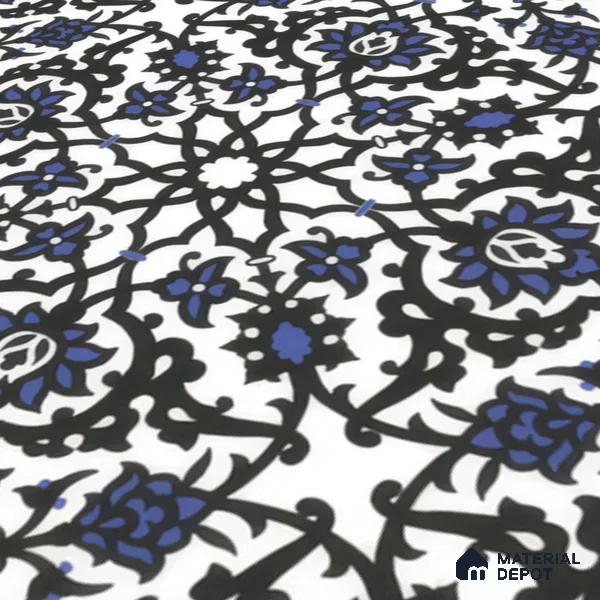 Moroccan Carpet Wall & Floor Tile TL 00203 C Centre Blue 1 ft x 1 ft Matte Finish Ceramic Tile - 9 mm | Suitable For Living Room, Kitchen, Bathroom | Please Expect a Slight Variation of Pattern