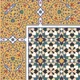 Moroccan Carpet Floor Tile TL 00205 A Corner Yellow & Blue 1 ft x 1 ft Matte Finish Ceramic Tile - 9 mm | Suitable For Living Room, Kitchen, Dining Area | Please Expect a Slight Variation of Pattern | Image 01