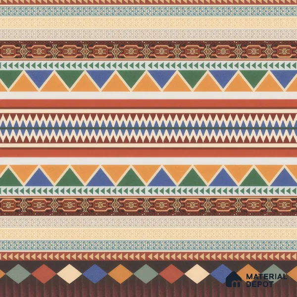 Moroccan Carpet Floor Tile TL 00204 B Border Red 1 ft x 1 ft Matte Finish Ceramic Tile - 9 mm | Suitable For Living Room, Kitchen, Dining Area | Please Expect a Slight Variation of Pattern