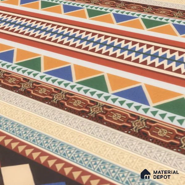 Moroccan Carpet Floor Tile TL 00204 B Border Red 1 ft x 1 ft Matte Finish Ceramic Tile - 9 mm | Suitable For Living Room, Kitchen, Dining Area | Please Expect a Slight Variation of Pattern