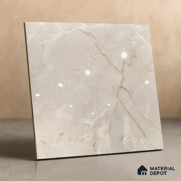 TL 02925 Cream 2 ft x 2 ft Glossy Finish Vitrified Floor & Wall Tile - 9.5 mm